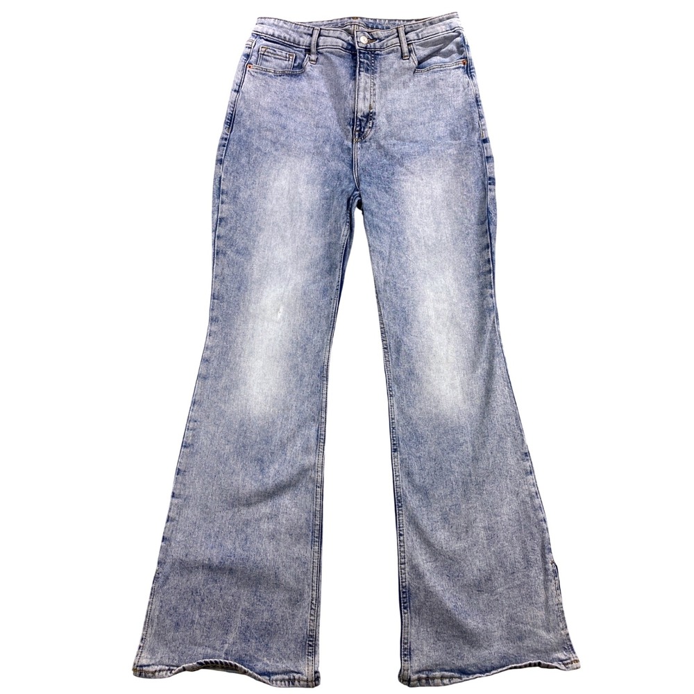 Old Navy Flare Jeans‎ Womens Size 12 High Waisted Blue Denim Wide Leg Light Wash